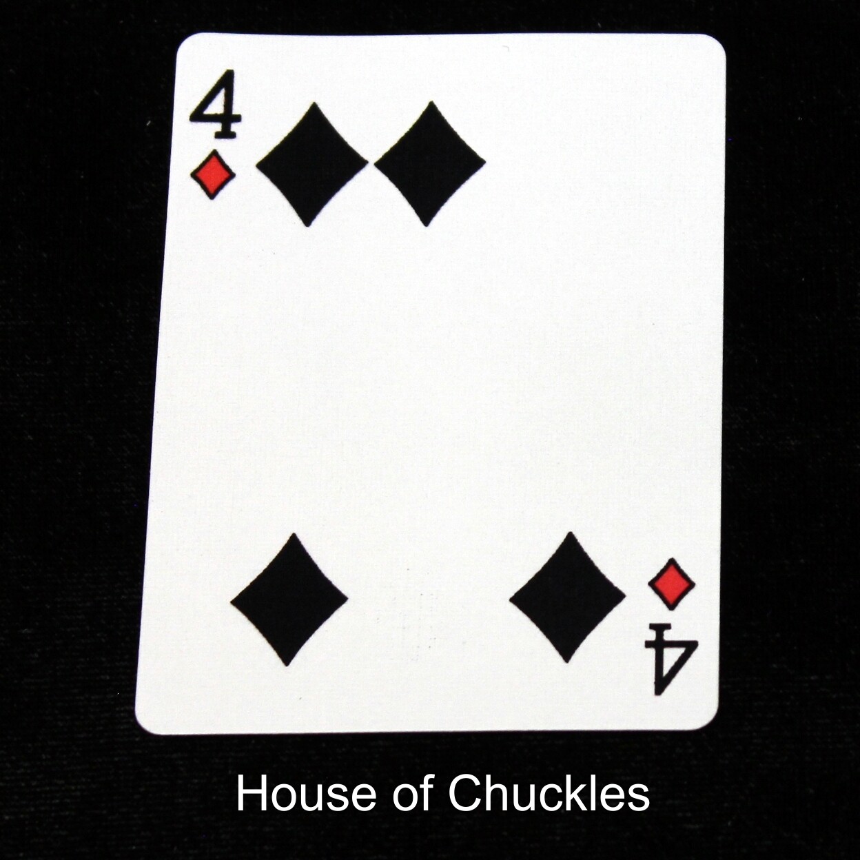 4 of Diamonds - Black with Red - Moved Pip - Custom Printed Bicycle Gaff Playing Card