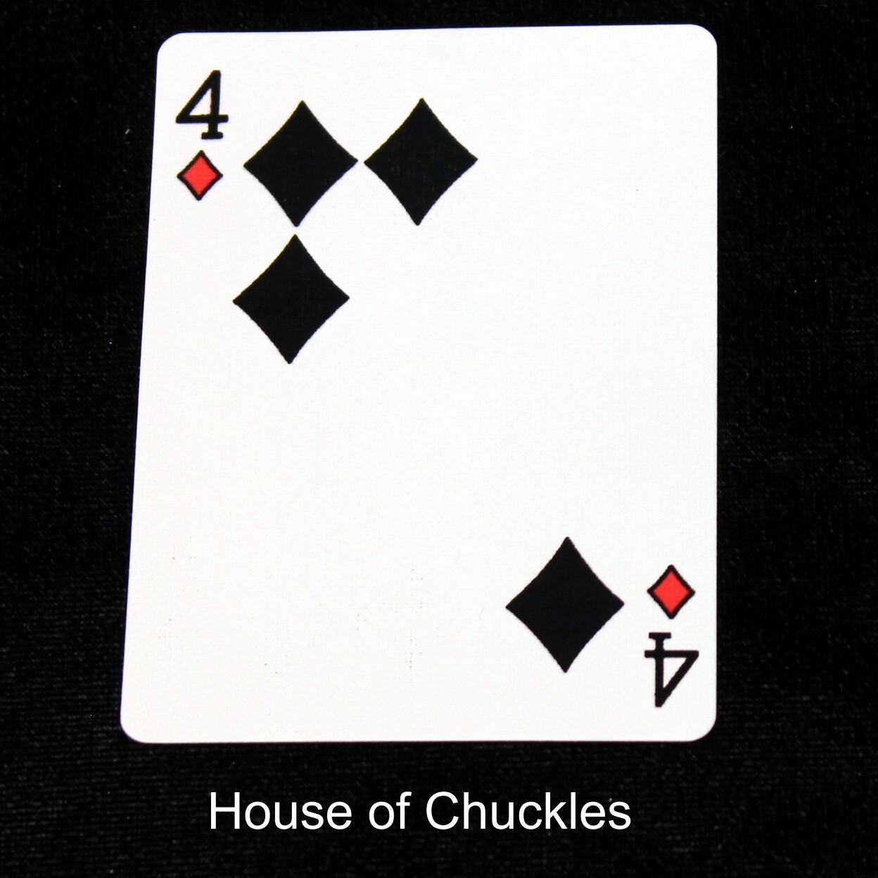 4 of Diamonds - Black with Red - 2 Moved Pips - Custom Printed Bicycle Gaff Playing Card