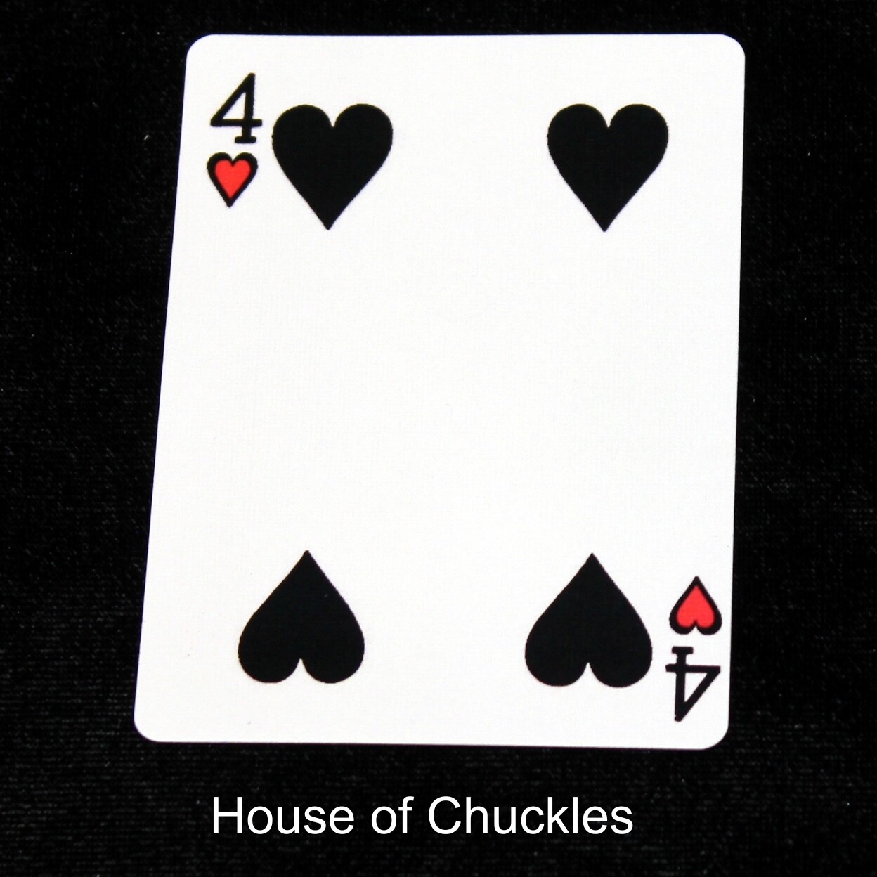 4 of Hearts - Black with Red - Custom Printed Bicycle Gaff Playing Card