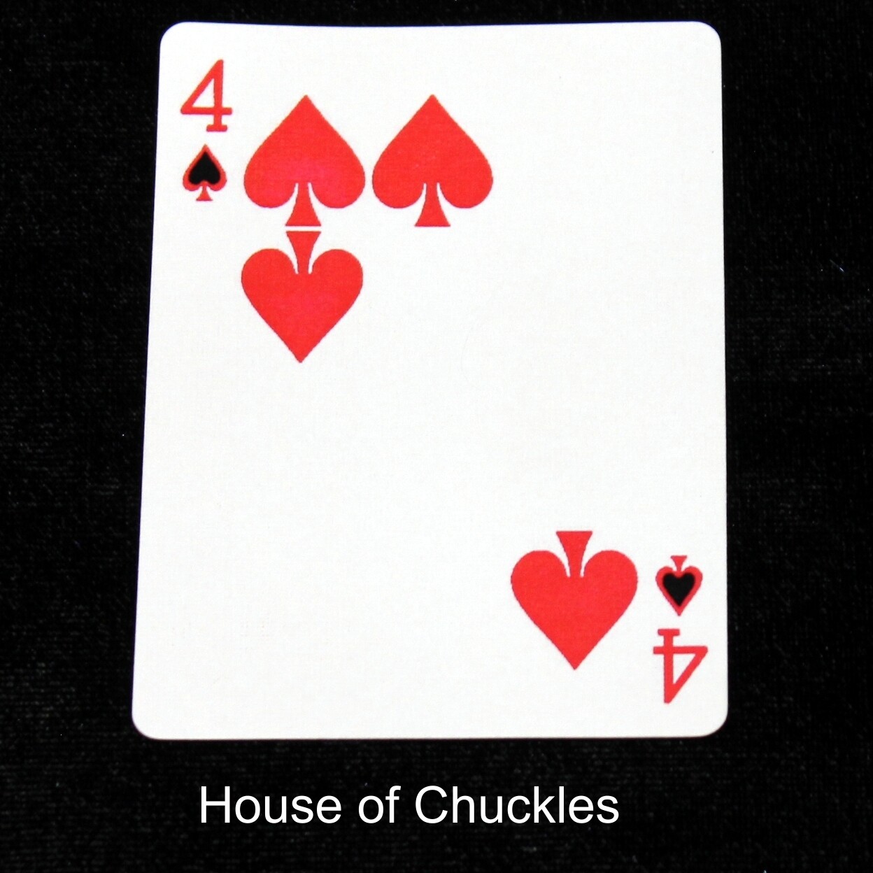 4 of Spades - Red with Black - 2 Moved Pips - Custom Printed Bicycle Gaff Playing Card