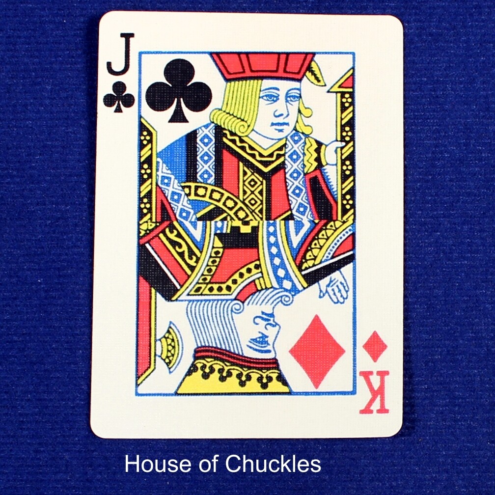Jack of Clubs / King of Diamonds - Half &amp; Half Horizontal - Custom Printed Bicycle Gaff Playing Card