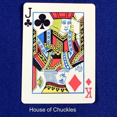 Jack of Clubs / King of Diamonds - Half &amp; Half Horizontal - Custom Printed Bicycle Gaff Playing Card