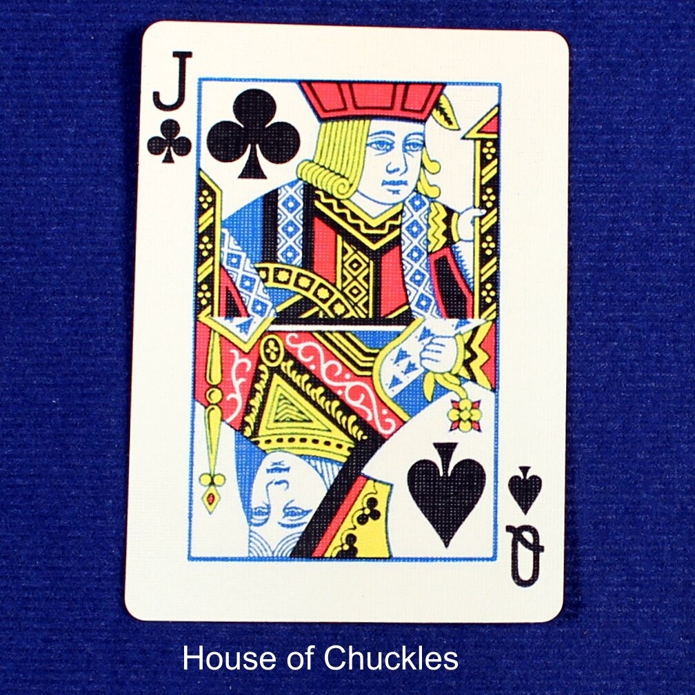 Jack of Clubs / Queen of Spades - Half &amp; Half Horizontal - Custom Printed Bicycle Gaff Playing Card