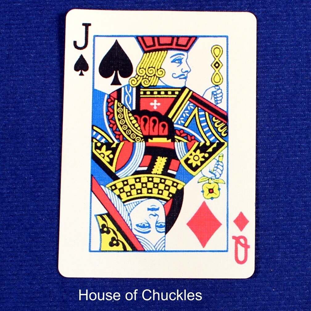 Jack of Spades / Queen of Diamonds - Half &amp; Half Horizontal - Custom Printed Bicycle Gaff Playing Card