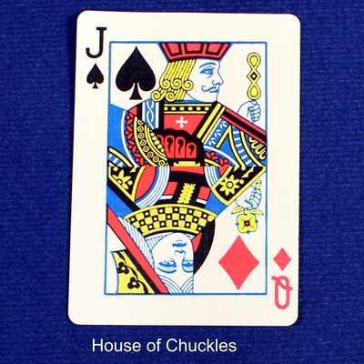 Jack of Spades / Queen of Diamonds - Half &amp; Half Horizontal - Custom Printed Bicycle Gaff Playing Card