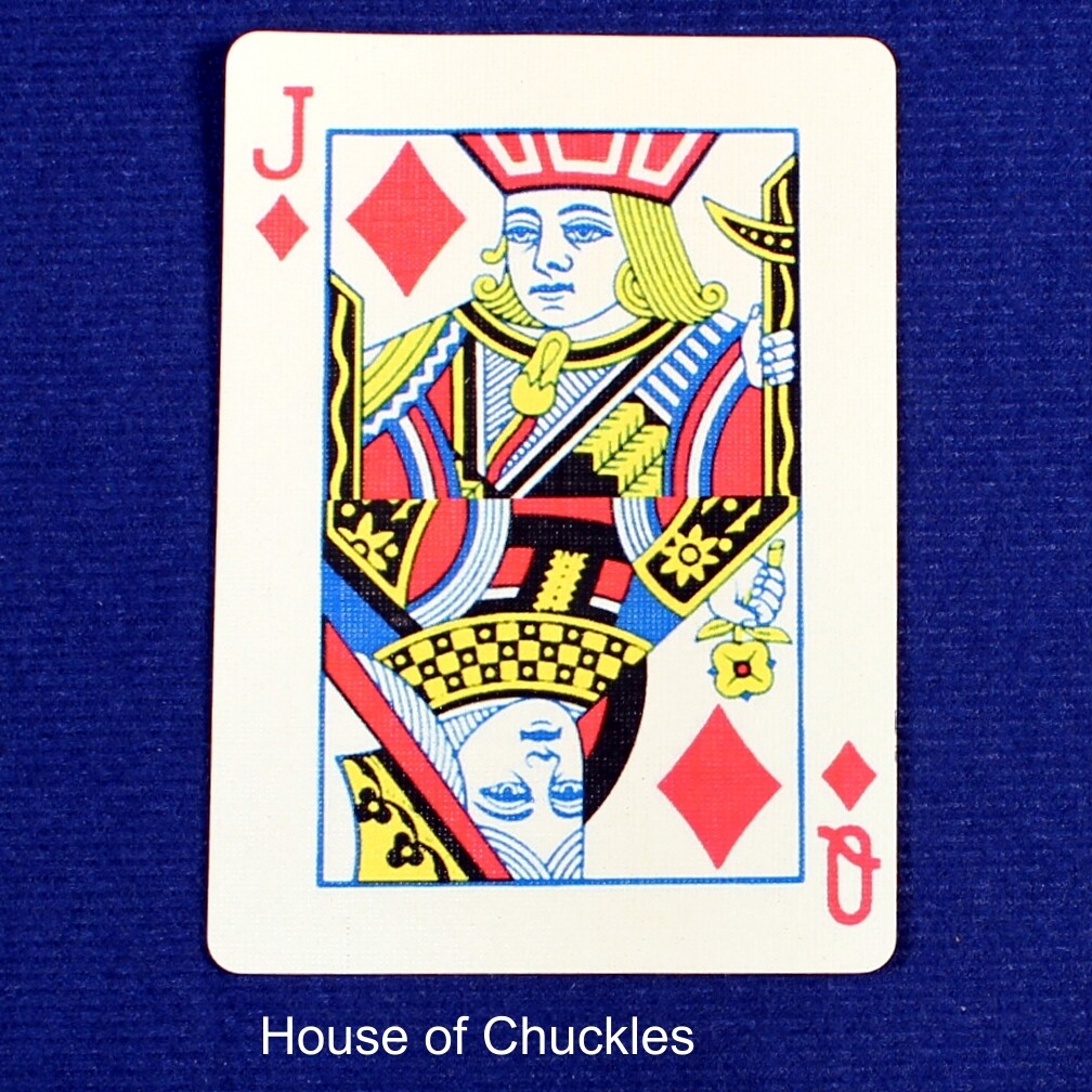 Jack of Diamonds / Queen of Diamonds - Half &amp; Half Horizontal - Custom Printed Bicycle Gaff Playing Card