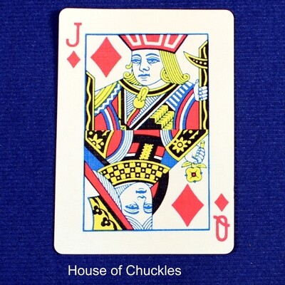 Jack of Diamonds / Queen of Diamonds - Half &amp; Half Horizontal - Custom Printed Bicycle Gaff Playing Card