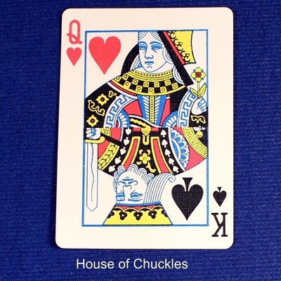 Queen of Hearts / King of Spades - Half &amp; Half Horizontal - Custom Printed Bicycle Gaff Playing Card