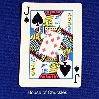 Jack of Spades - Reveals Seven of Diamonds - Custom Printed Bicycle Gaff Playing Card