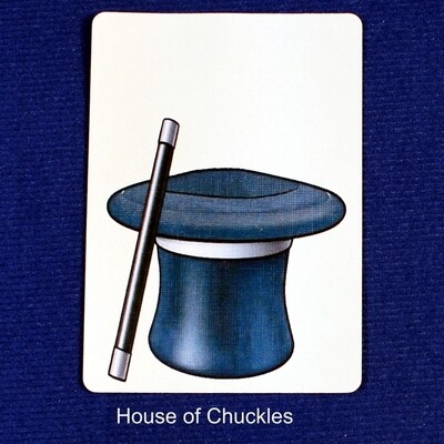 Top Hat n Wand - Custom Made Printed Bicycle Gaff Playing Card - Out To Lunch?&quot;