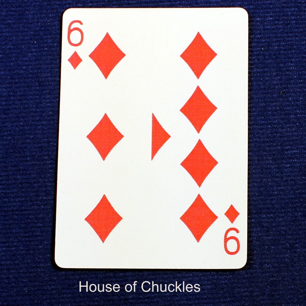 6 of Diamonds | 9 of Diamonds - Half n Half Vertical - Custom Printed Bicycle Gaff Playing Card