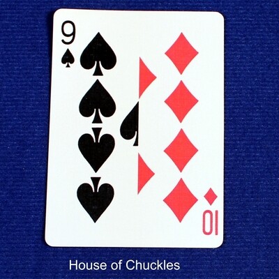 9 of Spades | 10 of Diamonds - Half n Half Vertical - Custom Printed Bicycle Gaff Playing Card