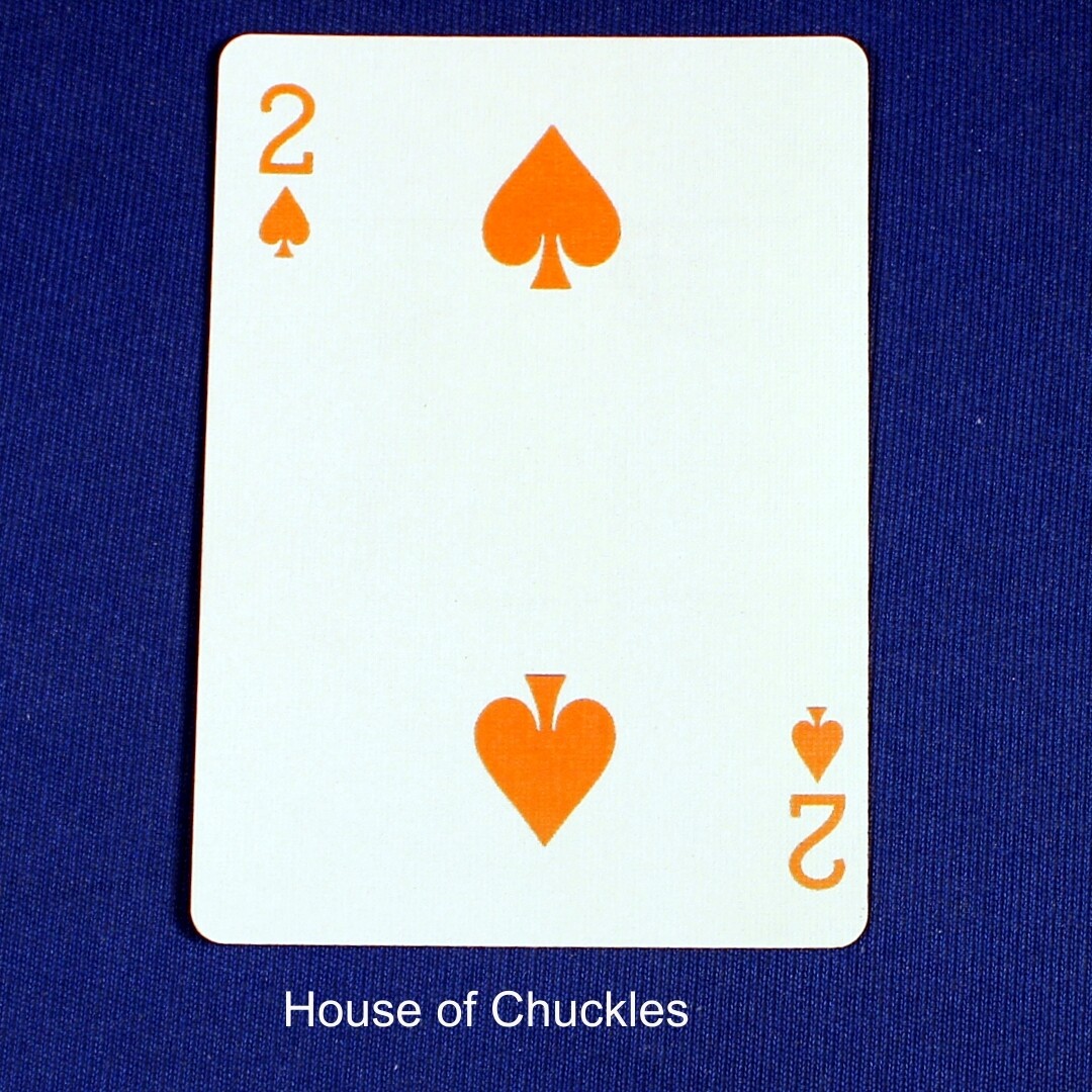 2 of Spades Orange - Custom Printed Bicycle Gaff Playing Card