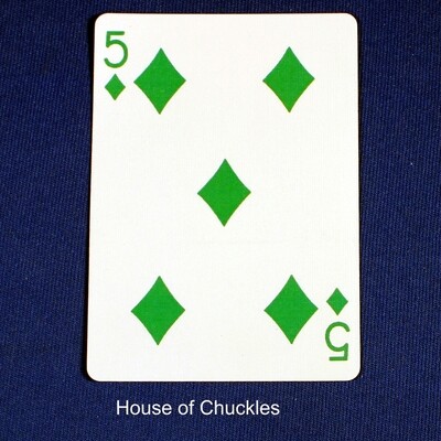 5 of Diamonds Green - Custom Printed Bicycle Gaff Playing Card