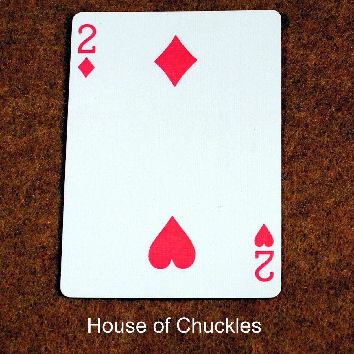 2 of Diamonds / Hearts - Half &amp; Half Diagonal or Horizontal - Bicycle, Custom Printed Gaff Playing Card
