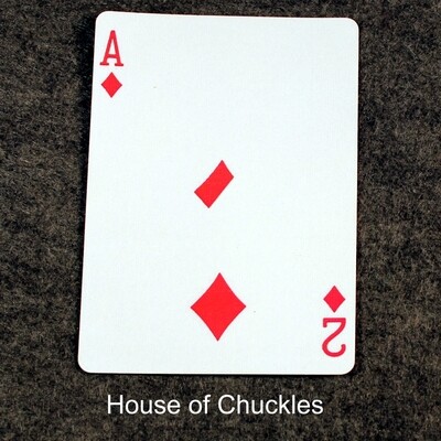 Ace of Diamonds / 2 of Diamonds - Half &amp; Half Diagonal - Bicycle, Custom Printed Gaff Playing Card