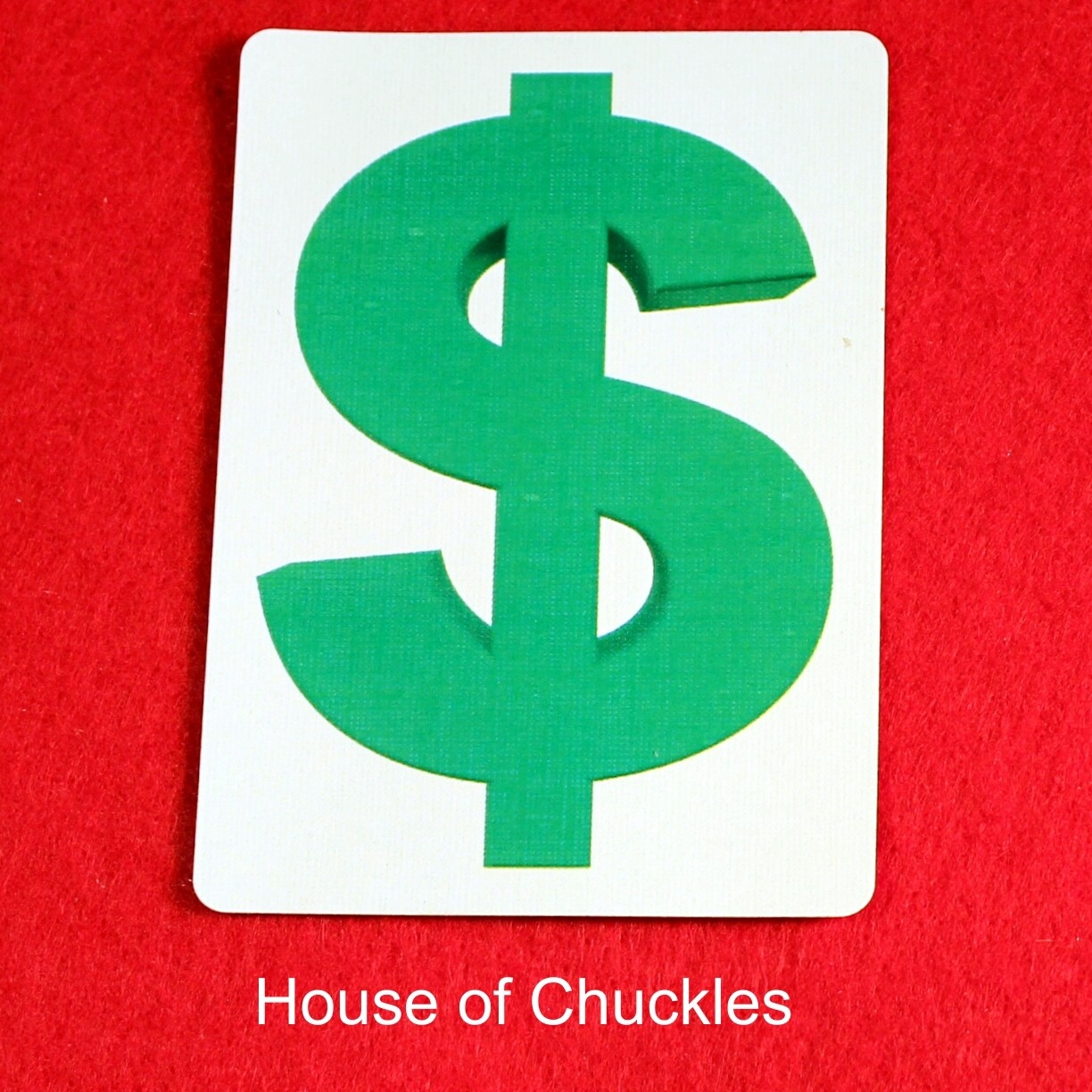 Dollar Sign - Bicycle, Custom Printed Gaff Playing Card