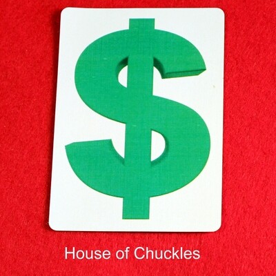 Dollar Sign - Bicycle, Custom Printed Gaff Playing Card