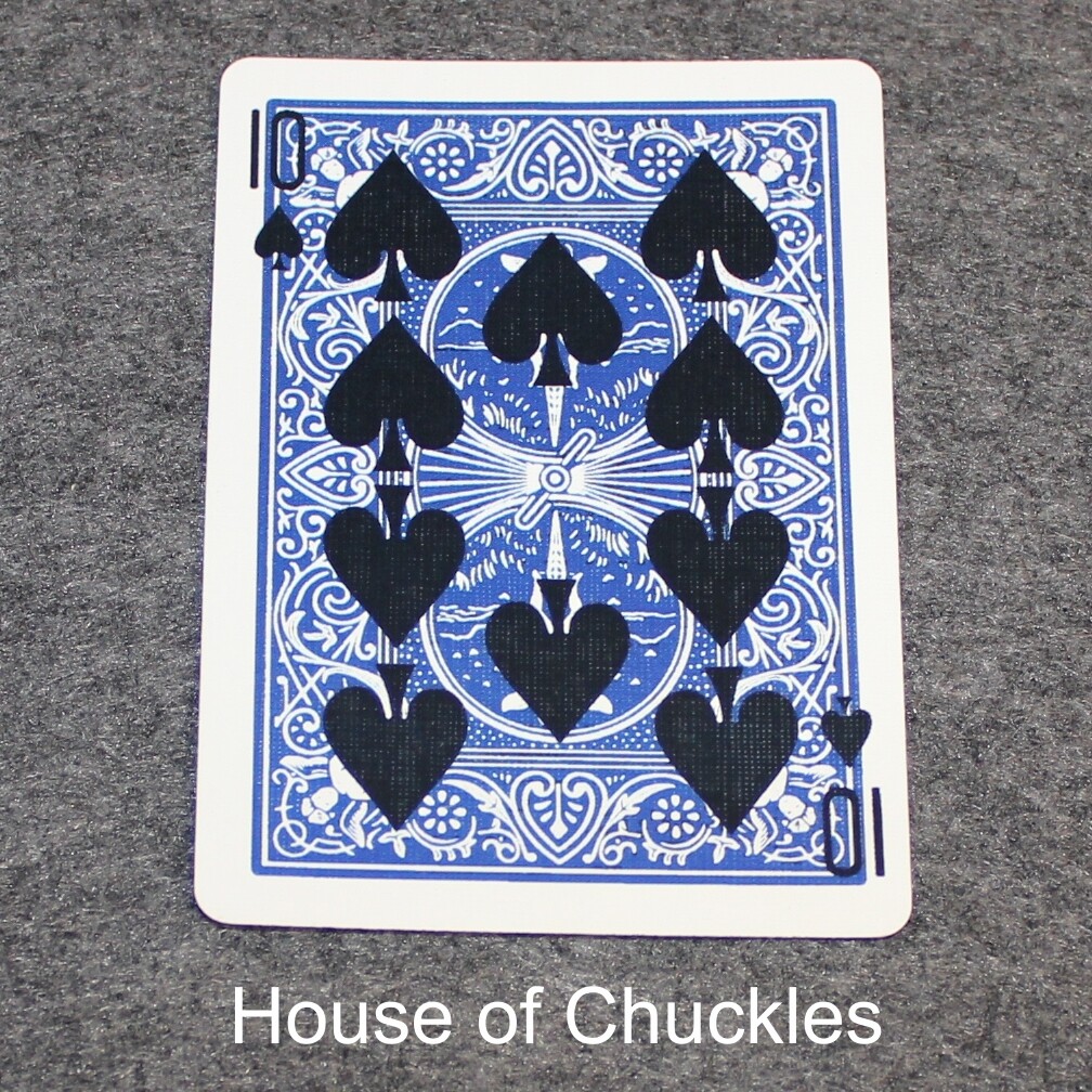 10 of Spades on Blue Back - Custom Made Printed Bicycle Gaff Playing Card