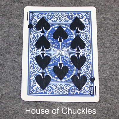 10 of Spades on Blue Back - Custom Made Printed Bicycle Gaff Playing Card