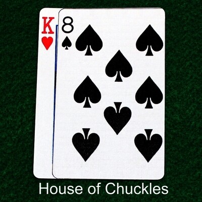 8 of Spades Overlapping King of Hearts - Custom Printed Bicycle Gaff Playing Card