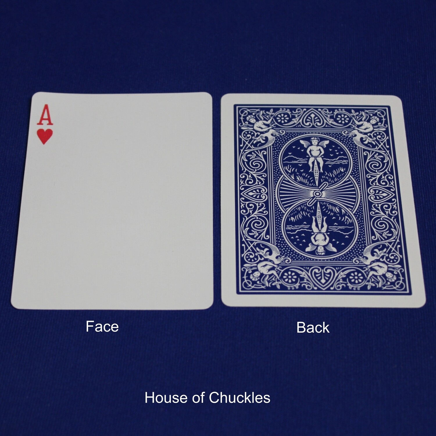 Ace of Hearts, Single Pip - Bicycle, Custom Printed Gaff Playing Card, Back Option: Blue