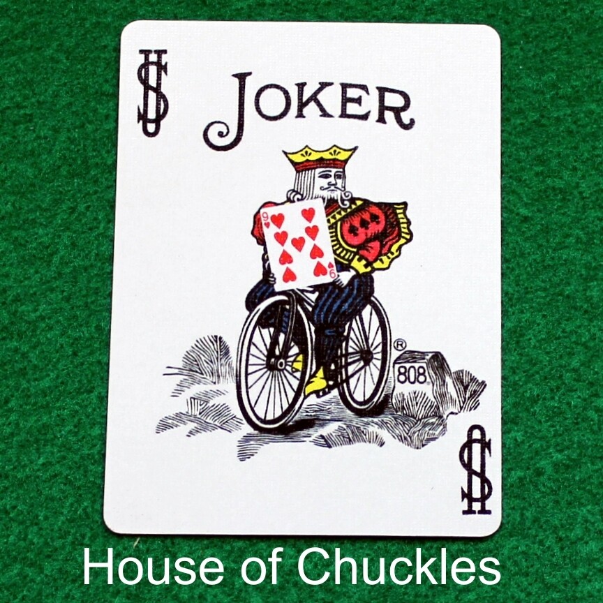 Color Joker Reveals 9 of Hearts - Custom Printed Bicycle Gaff Playing Card