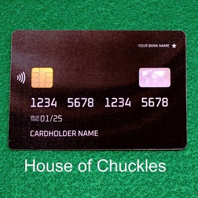 Credit Card - Custom Printed Bicycle Gaff Playing Card
