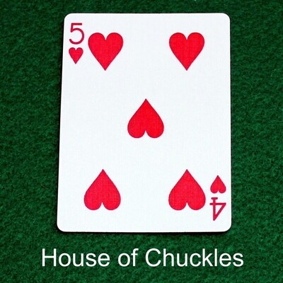5 of Hearts / 4 of Hearts - Mis-Indexed - Custom Printed Bicycle Gaff Playing Card