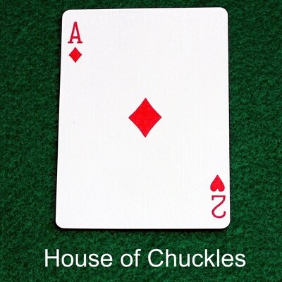 Ace of Diamonds / 2 of Hearts - Mis-Indexed - Custom Printed Bicycle Gaff Playing Card