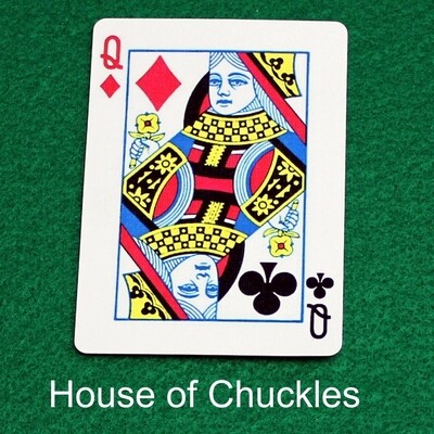 Queen of Diamonds / Queen of Clubs - Mis-Indexed - Custom Printed Bicycle Gaff Playing Card