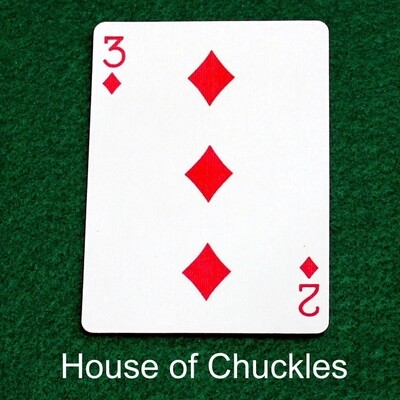 3 of Diamonds / 2 of Diamonds - Mis-Indexed - Custom Printed Bicycle Gaff Playing Card