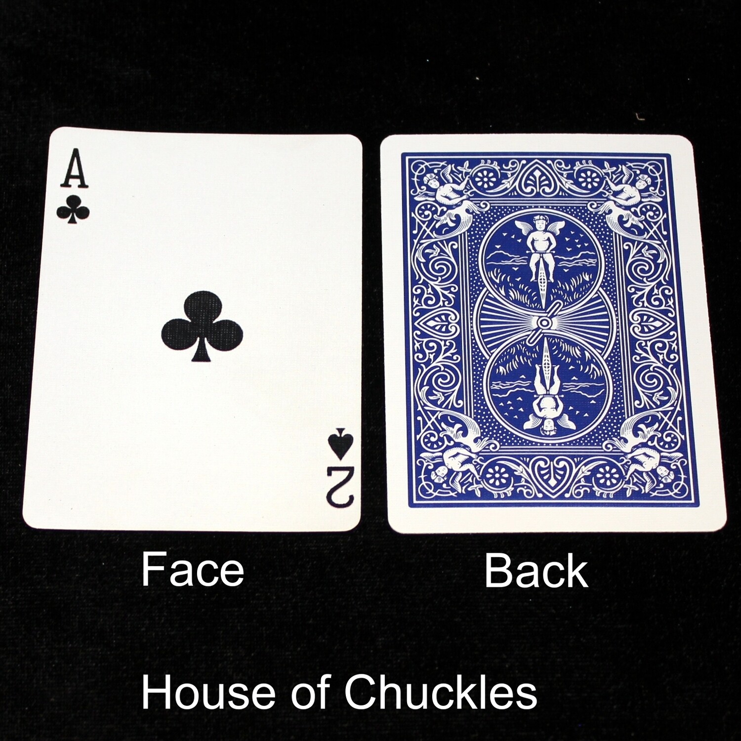 Ace of Clubs / 2 of Spades - Mis-Indexed - Custom Printed Bicycle Gaff Playing Card, Back Option: Blue