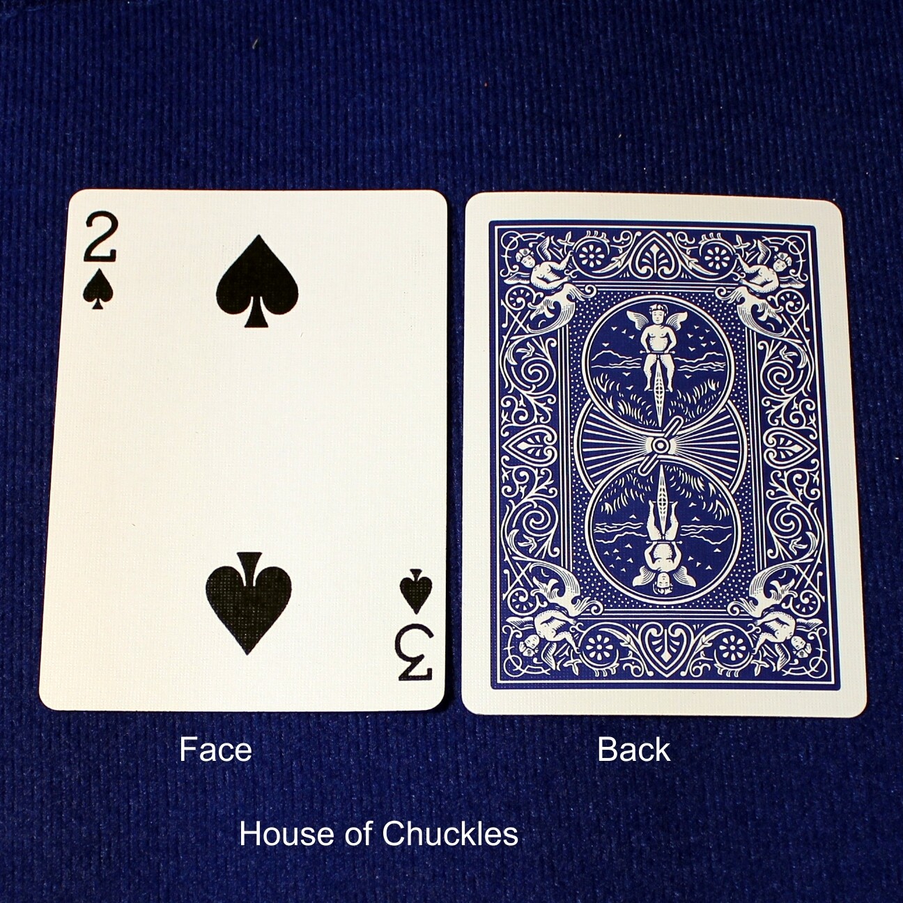 2 of Spades / 3 of Spades - Mis-Indexed - Custom Printed Bicycle Gaff Playing Card, Back Option: Blue