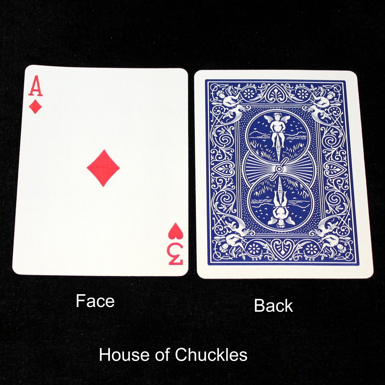 Ace of Diamonds / 3 of Hearts - Mis-Indexed - Custom Printed Bicycle Gaff Playing Card, Back Option: Blue