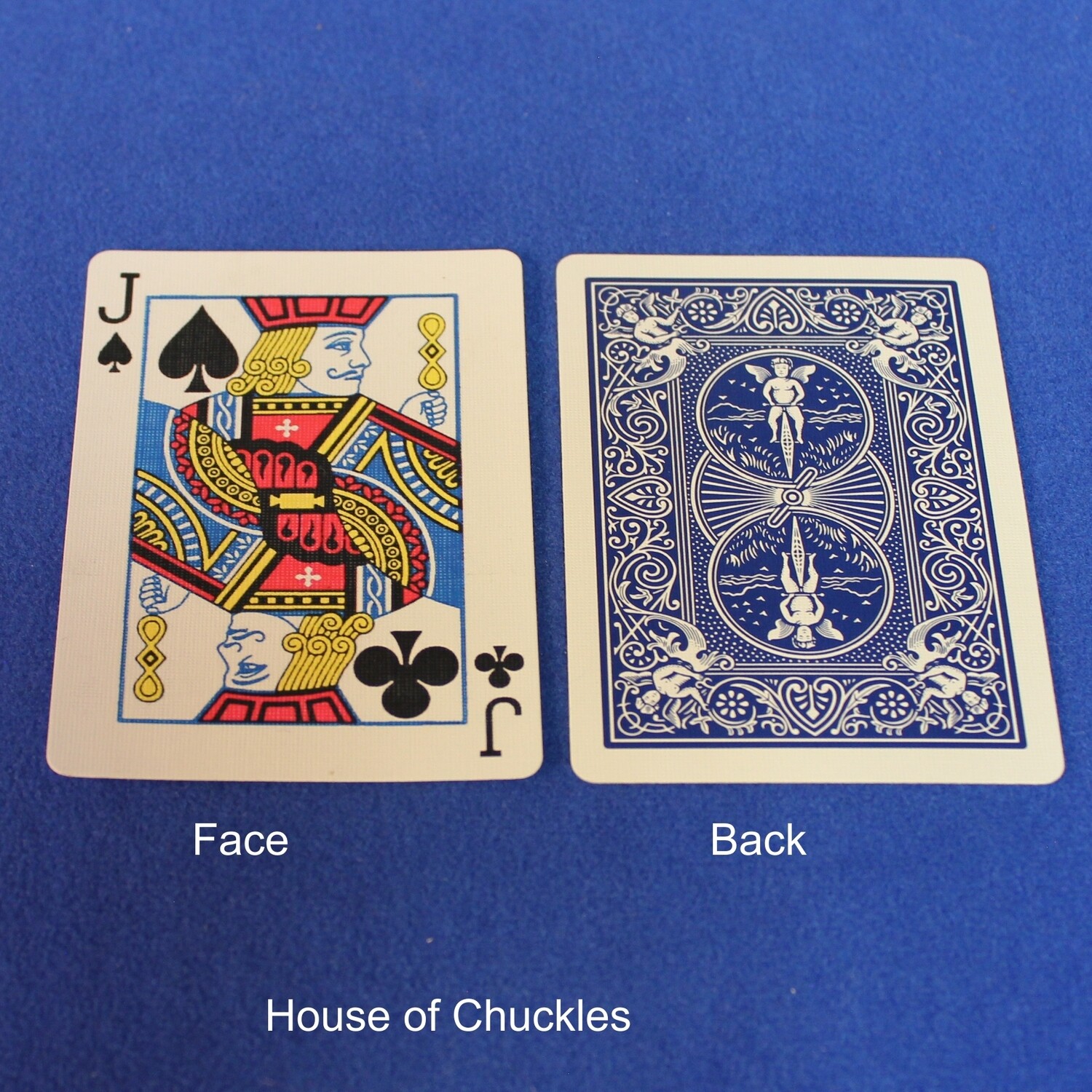 Jack of Spades / Clubs - Mis-Indexed - Bicycle, Custom Printed Gaff Playing Card, Back Option: Blue