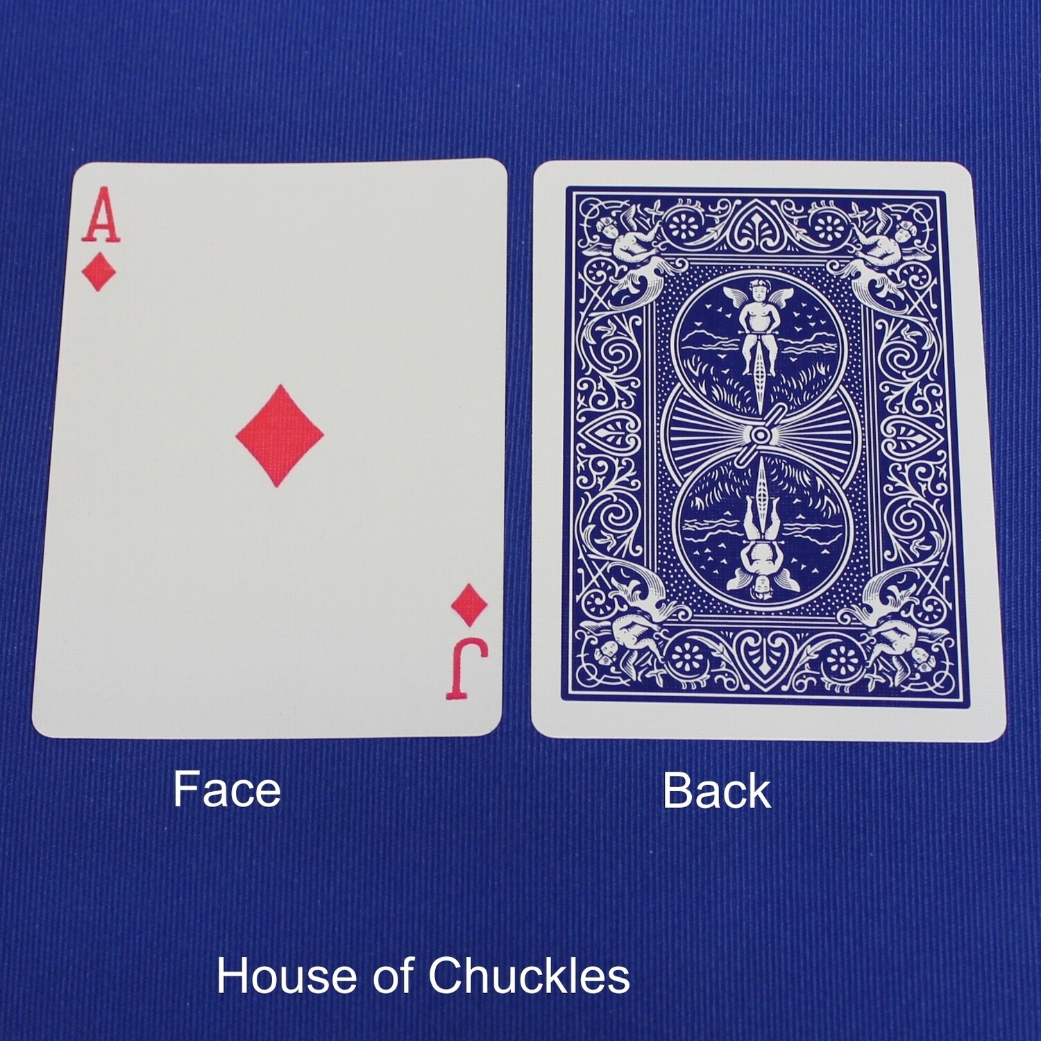 Ace of Diamonds / Jack of Diamonds - Mis-Indexed - Bicycle, Custom Printed Gaff Playing Card, Back Option: Blue