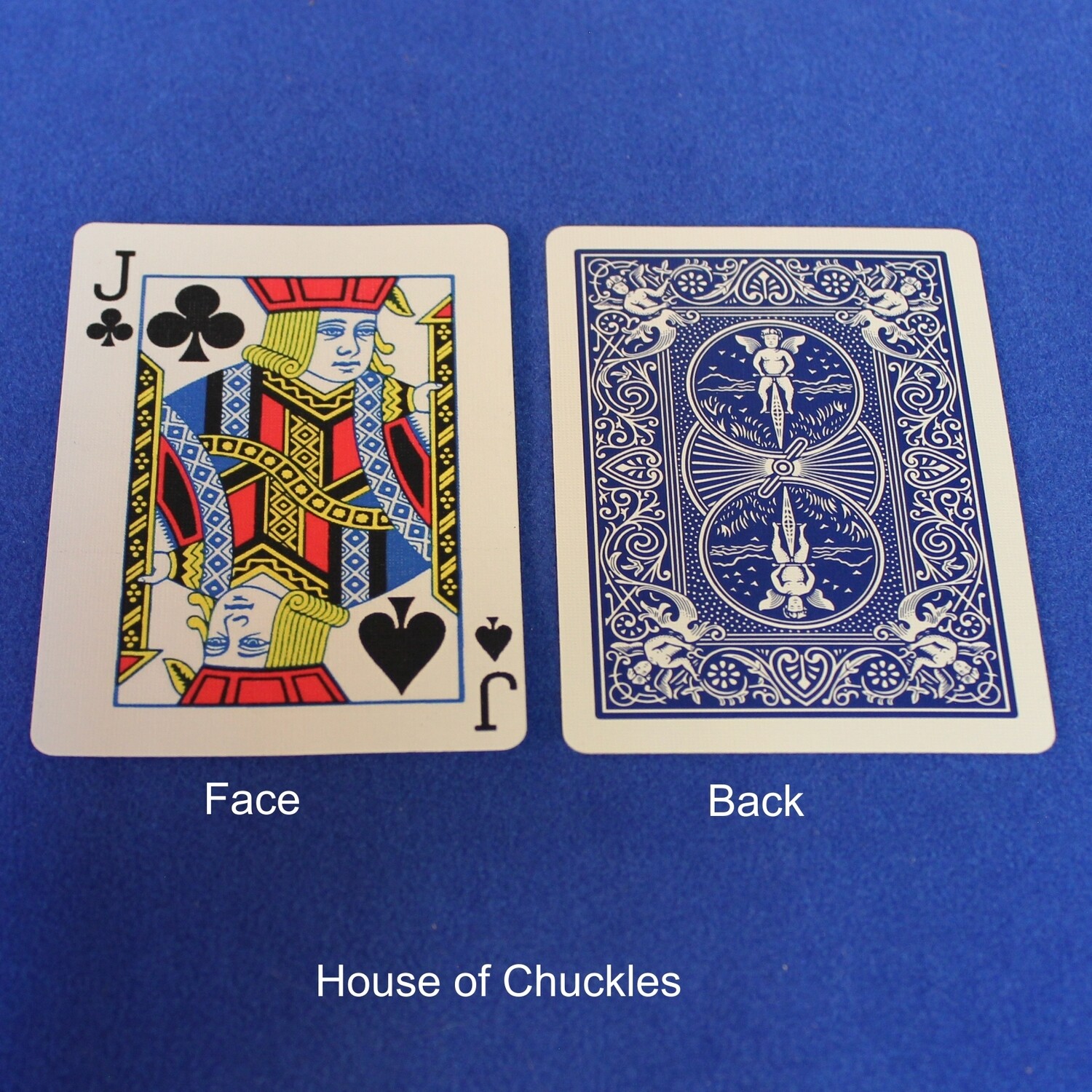 Jack of Clubs / Spades - Mis-Indexed - Bicycle, Custom Printed Gaff Playing Card, Back Option: Blue