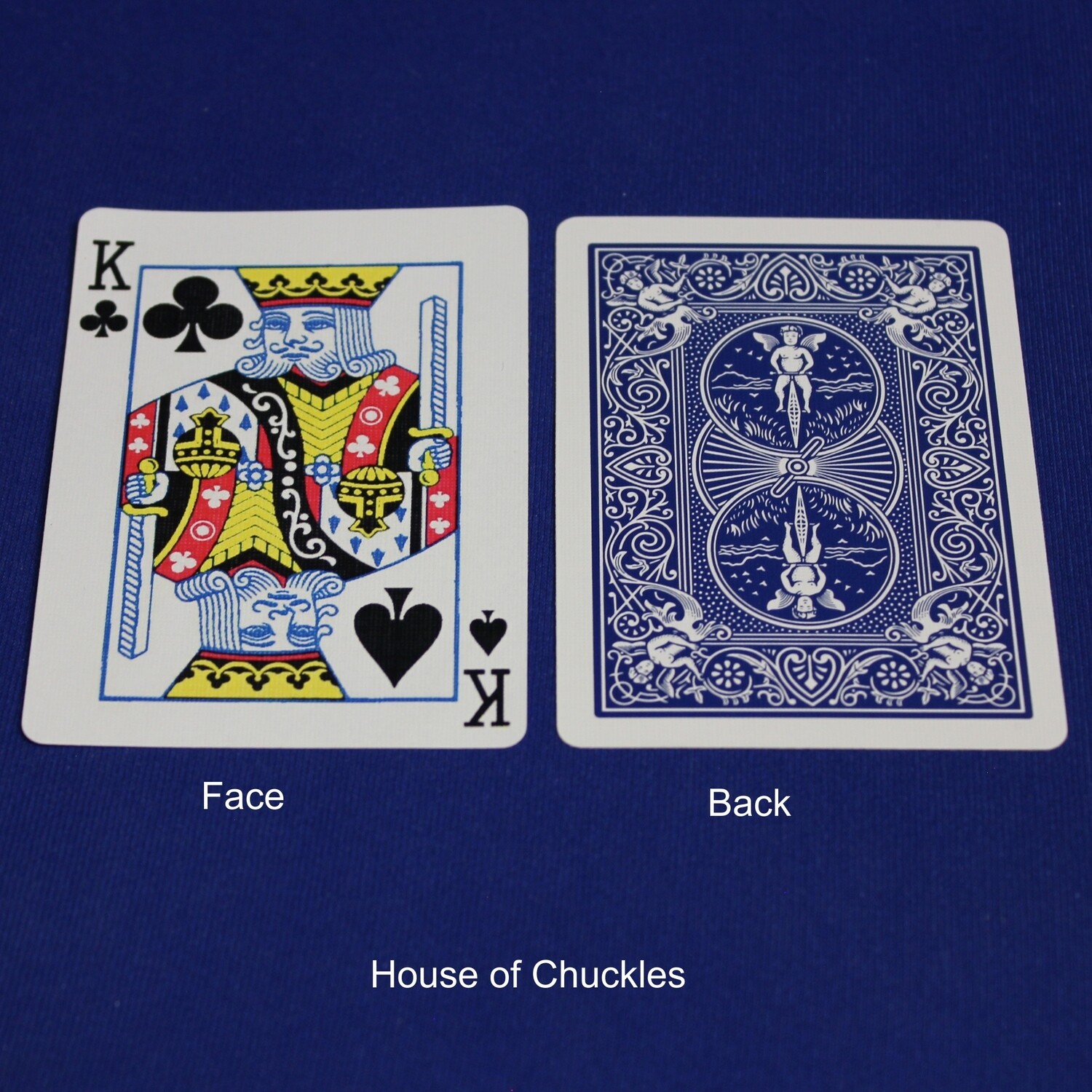 King of Clubs / Spades - Mis-Indexed - Bicycle, Custom Printed Gaff Playing Card, Back Option: Blue