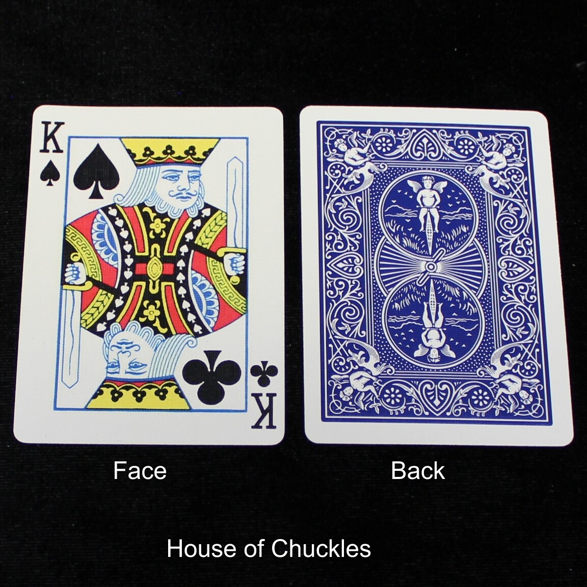 King of Spades / Clubs - Mis-Indexed - Bicycle, Custom Printed Gaff Playing Card, Back Option: Blue
