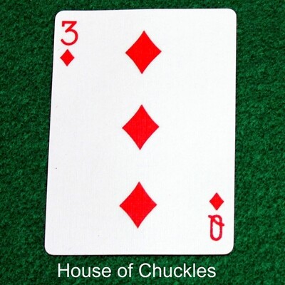 3 of Diamonds / Queen of Diamonds - Mis-Indexed - Custom Printed Bicycle Gaff Playing Card