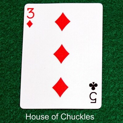 3 of Diamonds / 5 of Clubs - Mis-Indexed - Custom Printed Bicycle Gaff Playing Card