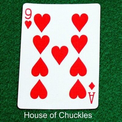 9 of Hearts / Ace of Diamonds - Mis-Indexed - Custom Printed Bicycle Gaff Playing Card