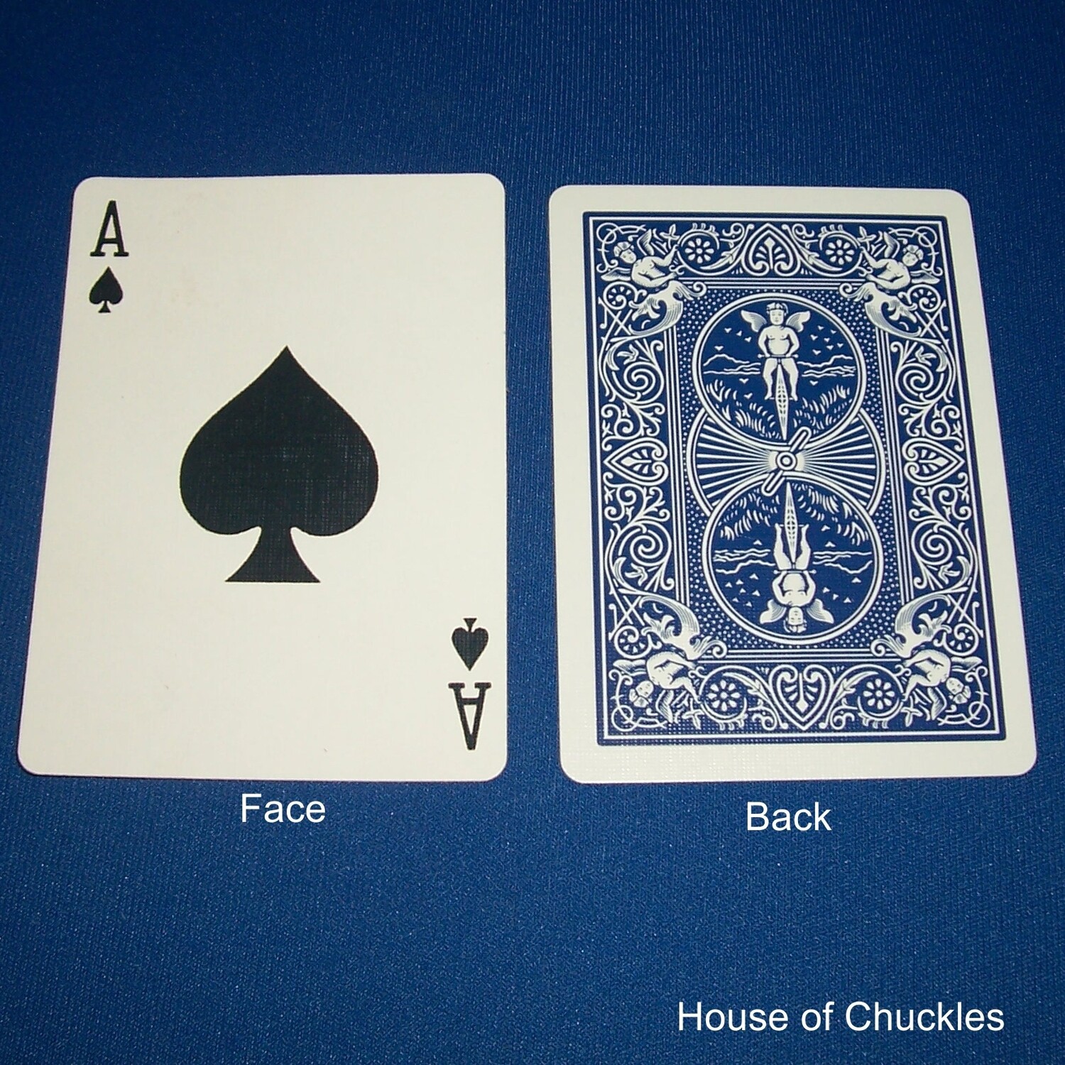 Ace of Spades - Bicycle, Custom Printed Gaff Playing Card, Back Option: Blue