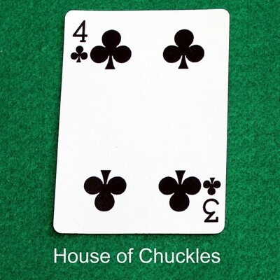 4 of Clubs / 3 of Clubs - Mis-Indexed - Custom Printed Bicycle Gaff Playing Card
