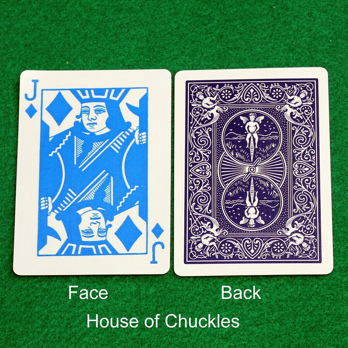 Jack of Diamonds Blue - Custom Printed Bicycle Gaff Playing Card, Back Option: Blue