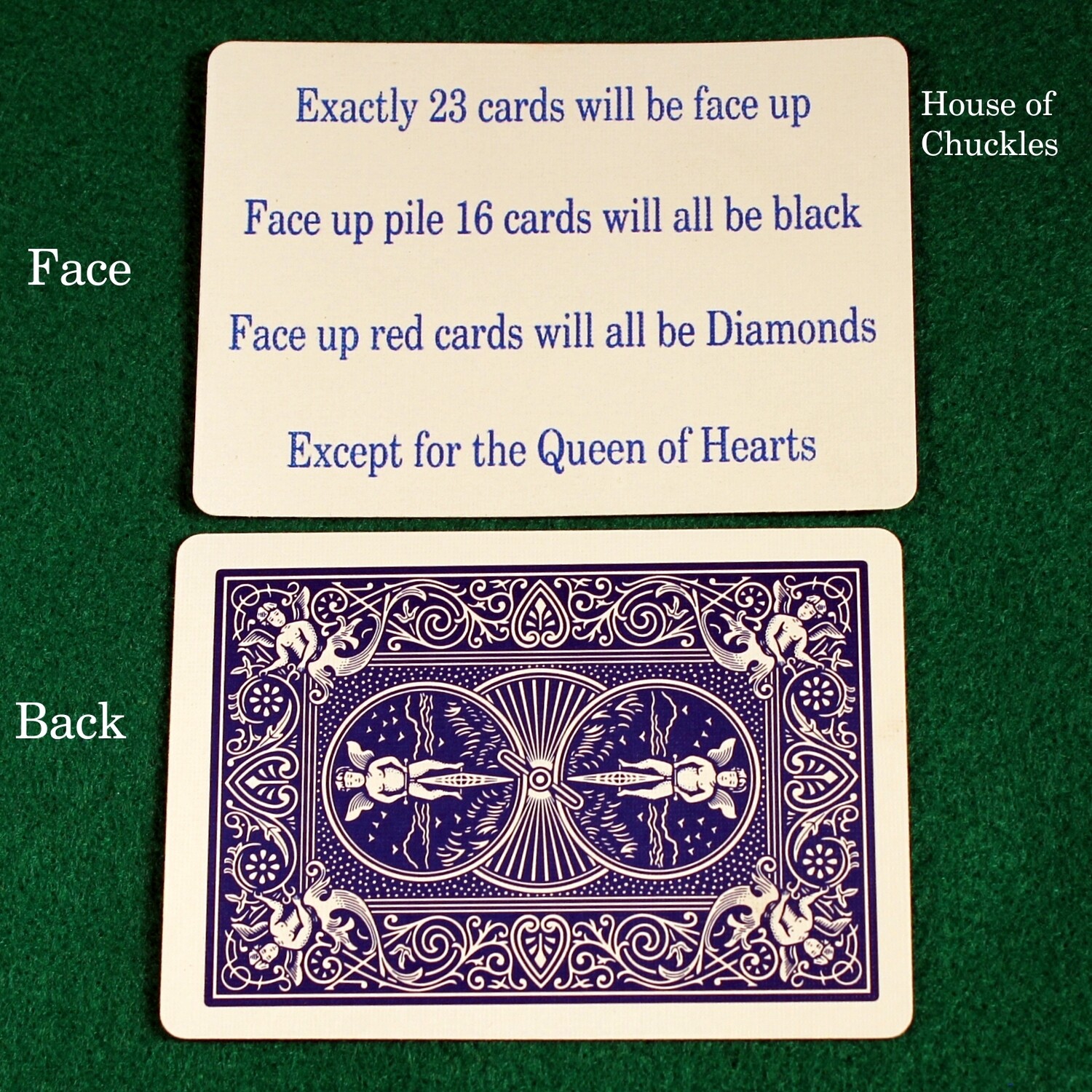 Shuffle Board Card - Custom Printed Bicycle Gaff Playing Card, Back Option: Blue