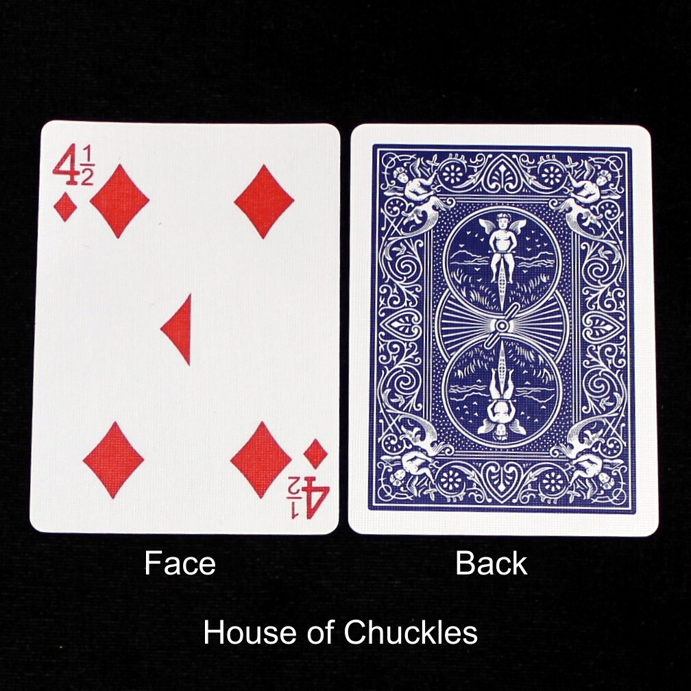 4 1/2 Diamonds - Bicycle, Custom Printed Gaff Playing Card, Back Option: Blue