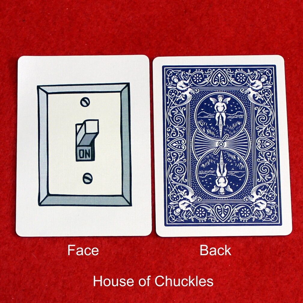 Switch - Custom Printed Bicycle Gaff Playing Card, Back Option: Blue