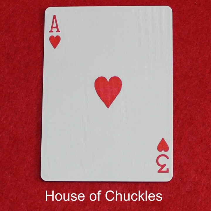 Ace of Hearts / 3 of Hearts - Mis-Indexed - Custom Printed Bicycle Gaff Playing Card